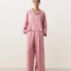 Koszula polo oversize z długim rękawem, w 100% z lnu Koszula polo oversize z długim rękawem, w 100% z lnu