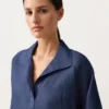 Koszula polo oversize z długim rękawem, w 100% z lnu Koszula polo oversize z długim rękawem, w 100% z lnu