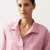 Koszula polo oversize z długim rękawem, w 100% z lnu Koszula polo oversize z długim rękawem, w 100% z lnu