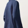 Koszula polo oversize z długim rękawem, w 100% z lnu Koszula polo oversize z długim rękawem, w 100% z lnu