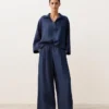 Koszula polo oversize z długim rękawem, w 100% z lnu Koszula polo oversize z długim rękawem, w 100% z lnu