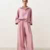 Koszula polo oversize z długim rękawem, w 100% z lnu Koszula polo oversize z długim rękawem, w 100% z lnu