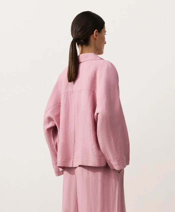 Koszula polo oversize z długim rękawem, w 100% z lnu Koszula polo oversize z długim rękawem, w 100% z lnu