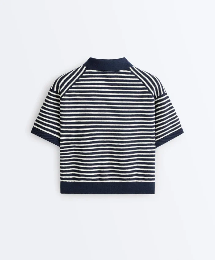 Koszula polo z dzianiny w paski, 100% bawełna Koszula polo z dzianiny w paski, 100% bawełna