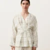 Koszula w stylu kimono z mieszanki lnu i lyocellu w kratę Koszula w stylu kimono z mieszanki lnu i lyocellu w kratę