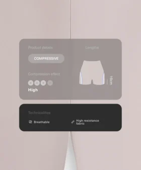 Krótkie spodenki z wysokim stanem, Compressive, 10 cm, kontrastowe Krótkie spodenki z wysokim stanem, Compressive, 10 cm, kontrastowe
