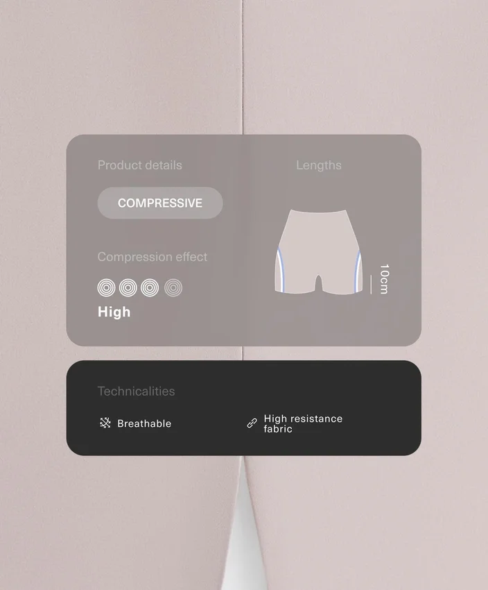 Krótkie spodenki z wysokim stanem, Compressive, 10 cm, kontrastowe Krótkie spodenki z wysokim stanem, Compressive, 10 cm, kontrastowe