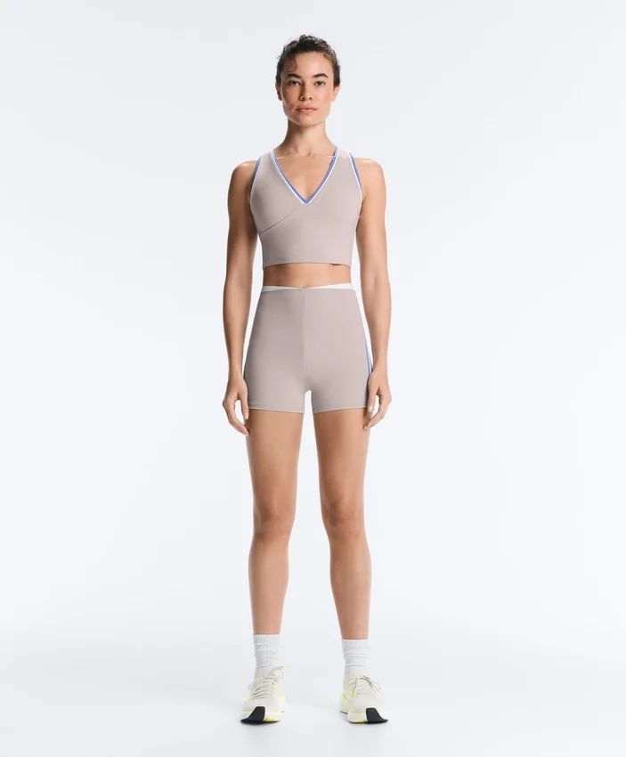 Krótkie spodenki z wysokim stanem, Compressive, 10 cm, kontrastowe Krótkie spodenki z wysokim stanem, Compressive, 10 cm, kontrastowe