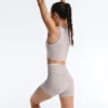 Krótkie spodenki z wysokim stanem, Compressive, 10 cm, kontrastowe Krótkie spodenki z wysokim stanem, Compressive, 10 cm, kontrastowe
