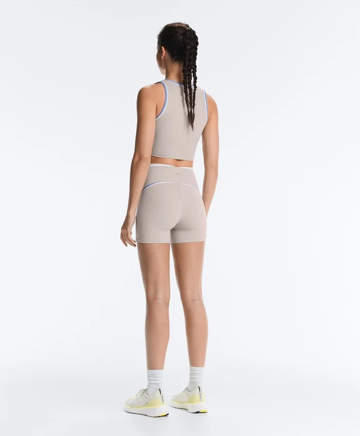 Krótkie spodenki z wysokim stanem, Compressive, 10 cm, kontrastowe Krótkie spodenki z wysokim stanem, Compressive, 10 cm, kontrastowe