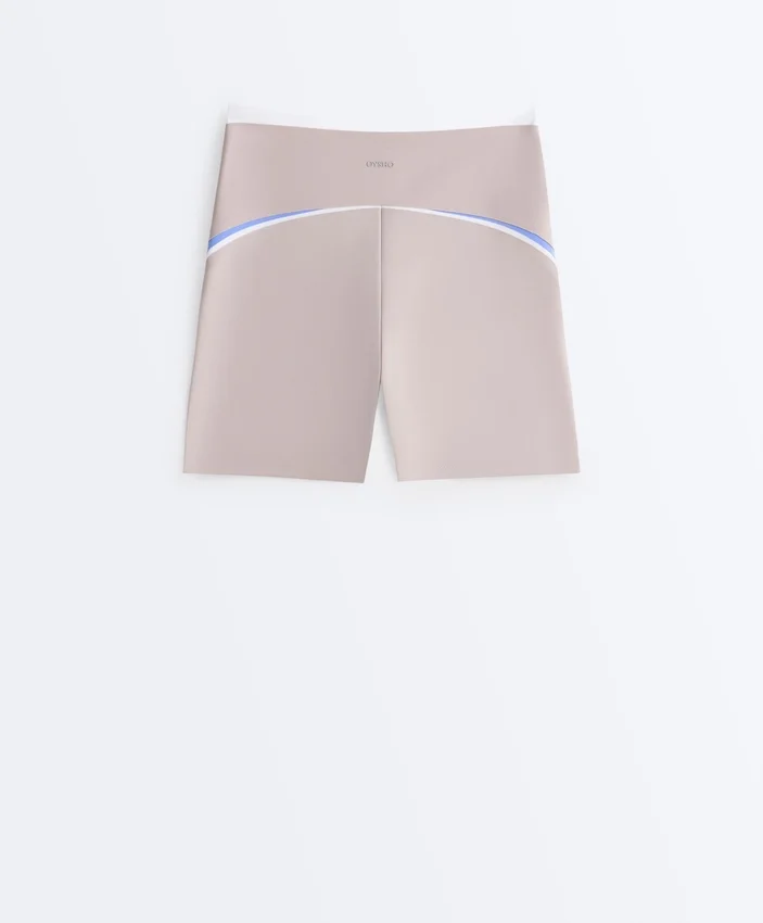 Krótkie spodenki z wysokim stanem, Compressive, 10 cm, kontrastowe Krótkie spodenki z wysokim stanem, Compressive, 10 cm, kontrastowe