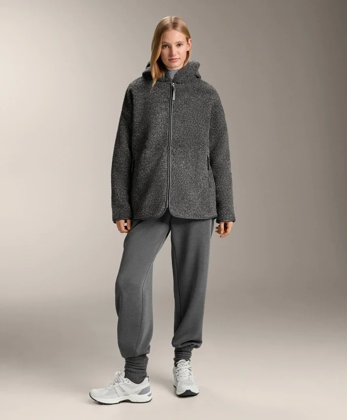 Kurtka oversize z imitacji kożucha z kapturem wyściełanym sztucznym futrem Kurtka oversize z imitacji kożucha z kapturem wyściełanym sztucznym futrem