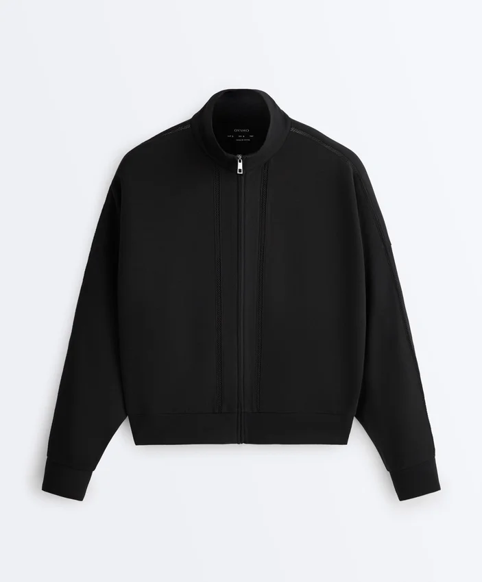 Kurtka Soft Touch z miękkiego w dotyku modalu z wykończeniem typu hemstitch Kurtka Soft Touch z miękkiego w dotyku modalu z wykończeniem typu hemstitch
