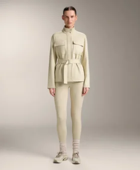 Kurtka z efektem neoprenu z paskiem