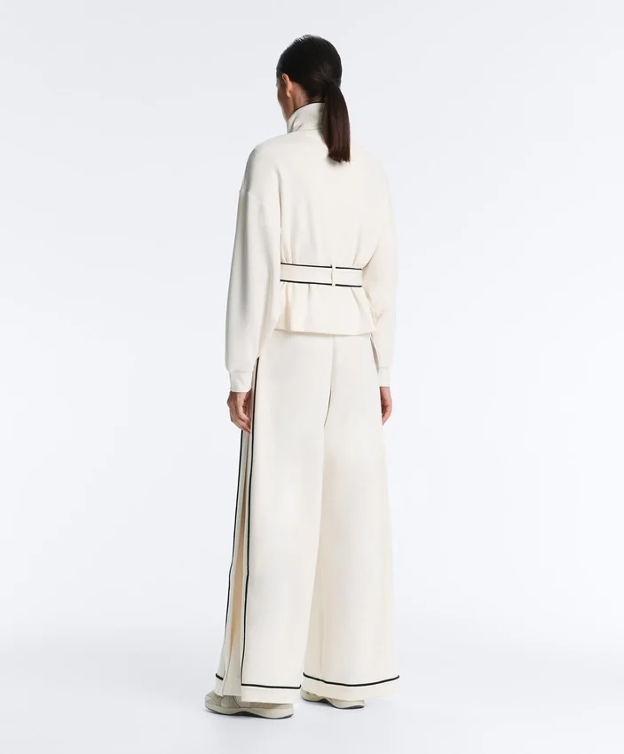 Soft Touch Modal Wide-Leg Spodnie z kontrastową lamówką Soft Touch Modal Wide-Leg Spodnie z kontrastową lamówką