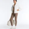 Legginsy Comfortlux z wysokim stanem i wykończeniem typu hemstitch, sięgające do kostek