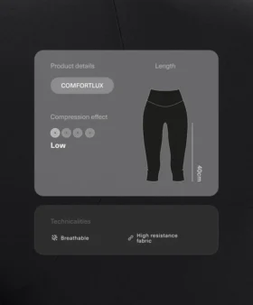 Legginsy Comfortlux z wysokim stanem, sięgające do kolan, o długości 40 cm