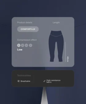Legginsy Comfortlux z wysokim stanem, sięgające do kolan, o długości 40 cm