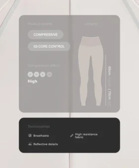 Legginsy do kostek z wysokim stanem, Compressive Core Control, z elementami odblaskowymi Legginsy do kostek z wysokim stanem, Compressive Core Control, z elementami odblaskowymi