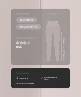 Legginsy kompresyjne z wysokim stanem i kontrastowymi wykończeniami, sięgające do kostek Legginsy kompresyjne z wysokim stanem i kontrastowymi wykończeniami, sięgające do kostek