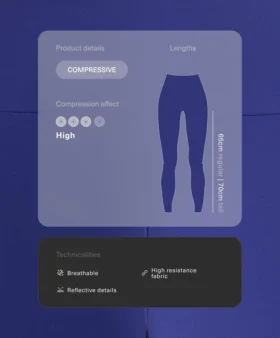 Legginsy kompresyjne z wysokim stanem i odblaskowymi elementami, sięgające do kostek Legginsy kompresyjne z wysokim stanem i odblaskowymi elementami, sięgające do kostek
