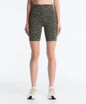 Legginsy rowerowe Evermove z wysokim stanem 20 cm w panterkę Legginsy rowerowe Evermove z wysokim stanem 20 cm w panterkę