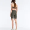 Legginsy rowerowe Evermove z wysokim stanem 20 cm w panterkę