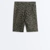 Legginsy rowerowe Evermove z wysokim stanem 20 cm w panterkę