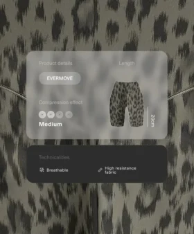 Legginsy rowerowe Evermove z wysokim stanem 20 cm w panterkę Legginsy rowerowe Evermove z wysokim stanem 20 cm w panterkę