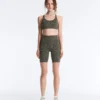 Legginsy rowerowe Evermove z wysokim stanem 20 cm w panterkę