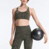 Legginsy rowerowe Evermove z wysokim stanem 20 cm w panterkę
