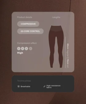 Legginsy z wysokim stanem, Compressive Core Control, modelujące sylwetkę, sięgające do kostek Legginsy z wysokim stanem, Compressive Core Control, modelujące sylwetkę, sięgające do kostek