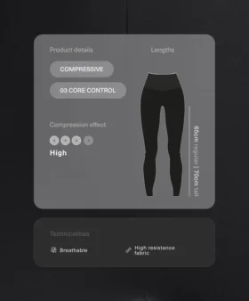 Legginsy z wysokim stanem, Compressive Core Control, modelujące sylwetkę, sięgające do kostek Legginsy z wysokim stanem, Compressive Core Control, modelujące sylwetkę, sięgające do kostek