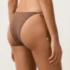Majtki bikini o średnim stopniu zakrycia z wiązaniem i drobnym nadrukiem w kropki