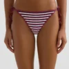 Majtki bikini o średnim stopniu zakrycia z wiązaniem, z teksturowanego materiału w paski
