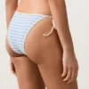 Majtki bikini o średnim stopniu zakrycia z wiązaniem, z teksturowanego materiału w paski Majtki bikini o średnim stopniu zakrycia z wiązaniem, z teksturowanego materiału w paski