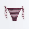Majtki bikini o średnim stopniu zakrycia z wiązaniem, z teksturowanego materiału w paski