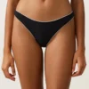 Majtki bikini o średnim stopniu zakrycia z wycięciem w kształcie litery U i lamówką