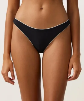 Majtki bikini o średnim stopniu zakrycia z wycięciem w kształcie litery U i lamówką