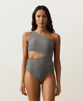 Mini Trikini w kratkę z asymetrycznym dekoltem Mini Trikini w kratkę z asymetrycznym dekoltem