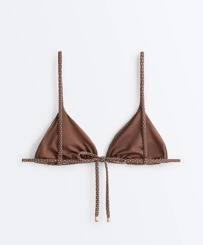 Mini trójkątny top bikini w groszki Mini trójkątny top bikini w groszki