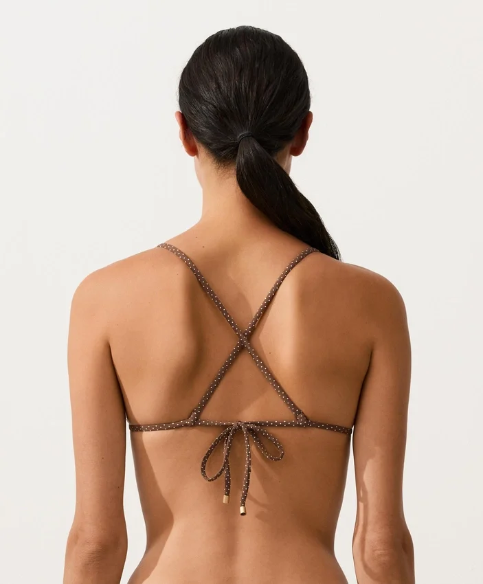Mini trójkątny top bikini w groszki Mini trójkątny top bikini w groszki