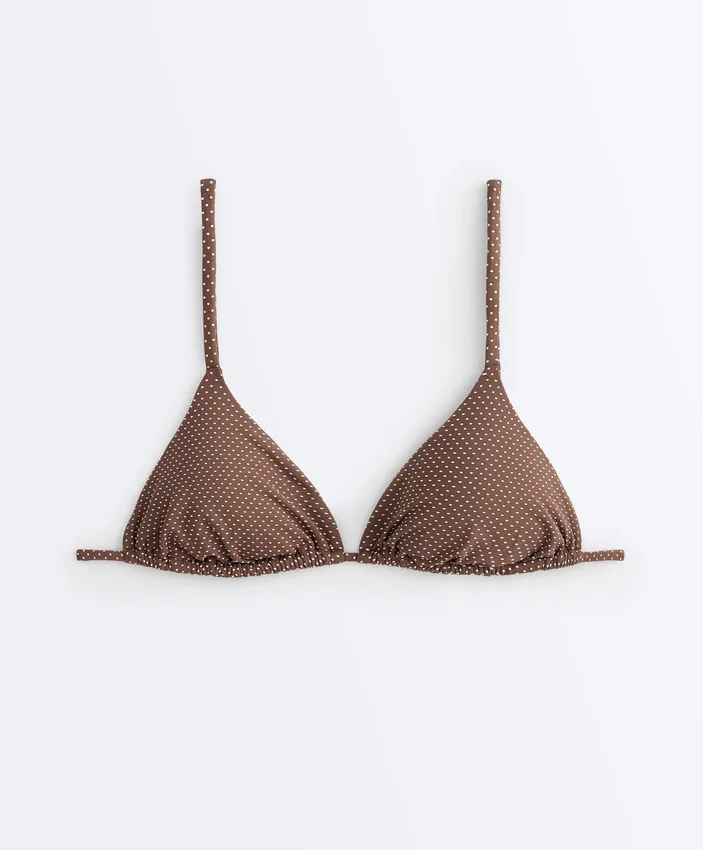 Mini trójkątny top bikini w groszki Mini trójkątny top bikini w groszki