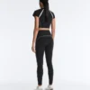 Odblaskowe legginsy do kostek z wysokim stanem i Compressive Core Control Odblaskowe legginsy do kostek z wysokim stanem i Compressive Core Control