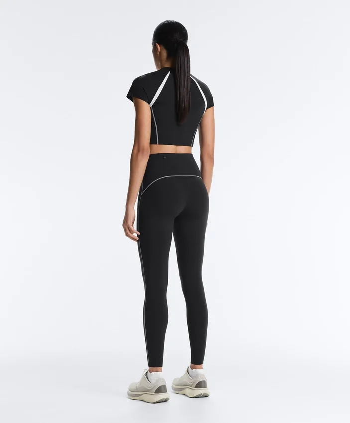 Odblaskowe legginsy do kostek z wysokim stanem i Compressive Core Control Odblaskowe legginsy do kostek z wysokim stanem i Compressive Core Control