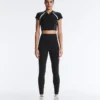 Odblaskowe legginsy do kostek z wysokim stanem i Compressive Core Control Odblaskowe legginsy do kostek z wysokim stanem i Compressive Core Control