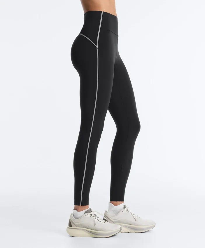 Odblaskowe legginsy do kostek z wysokim stanem i Compressive Core Control Odblaskowe legginsy do kostek z wysokim stanem i Compressive Core Control
