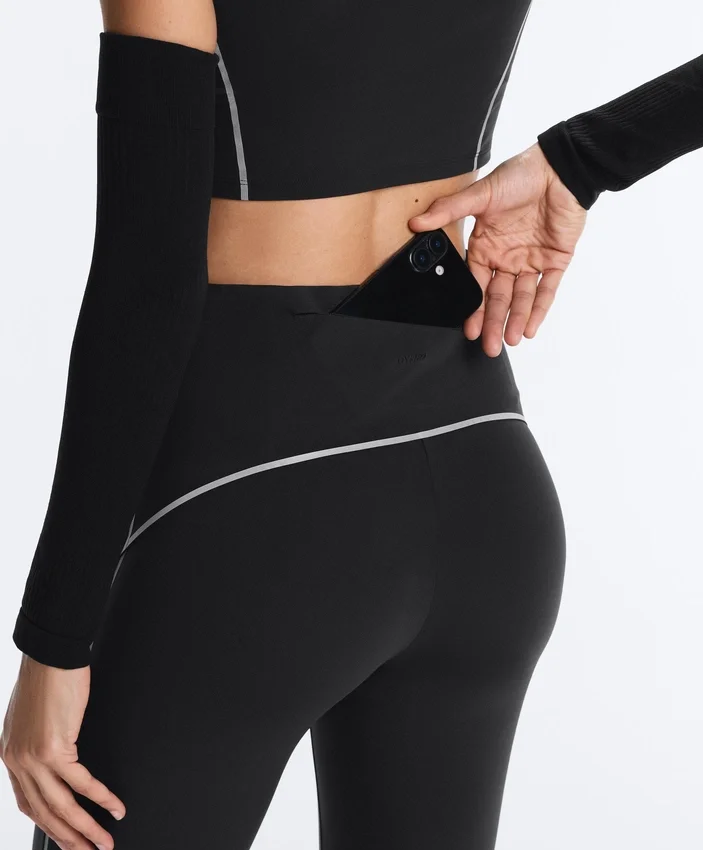 Odblaskowe legginsy do kostek z wysokim stanem i Compressive Core Control Odblaskowe legginsy do kostek z wysokim stanem i Compressive Core Control