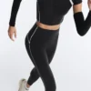 Odblaskowe legginsy do kostek z wysokim stanem i Compressive Core Control Odblaskowe legginsy do kostek z wysokim stanem i Compressive Core Control
