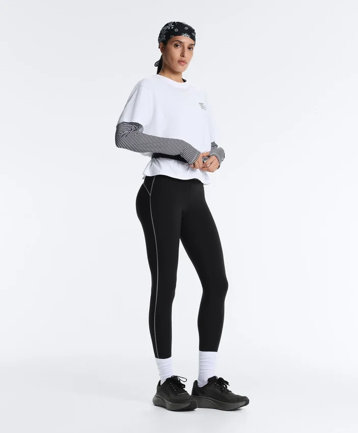 Odblaskowe legginsy do kostek z wysokim stanem i Compressive Core Control Odblaskowe legginsy do kostek z wysokim stanem i Compressive Core Control